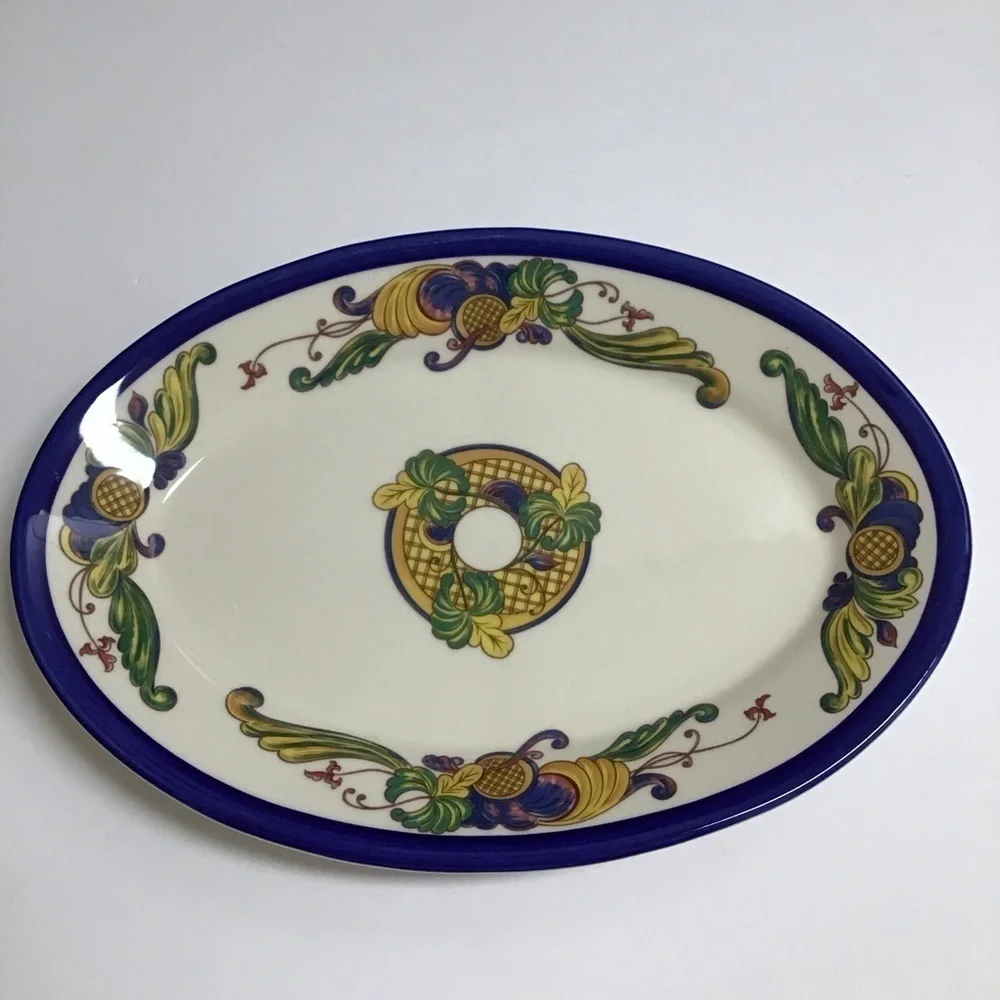 Serving Platter Homer Laughlin Seville Pattern Cobalt Blue Large USA Vintage